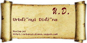 Urbányi Diána névjegykártya