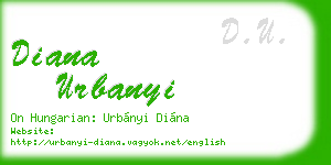 diana urbanyi business card