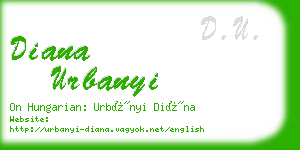 diana urbanyi business card